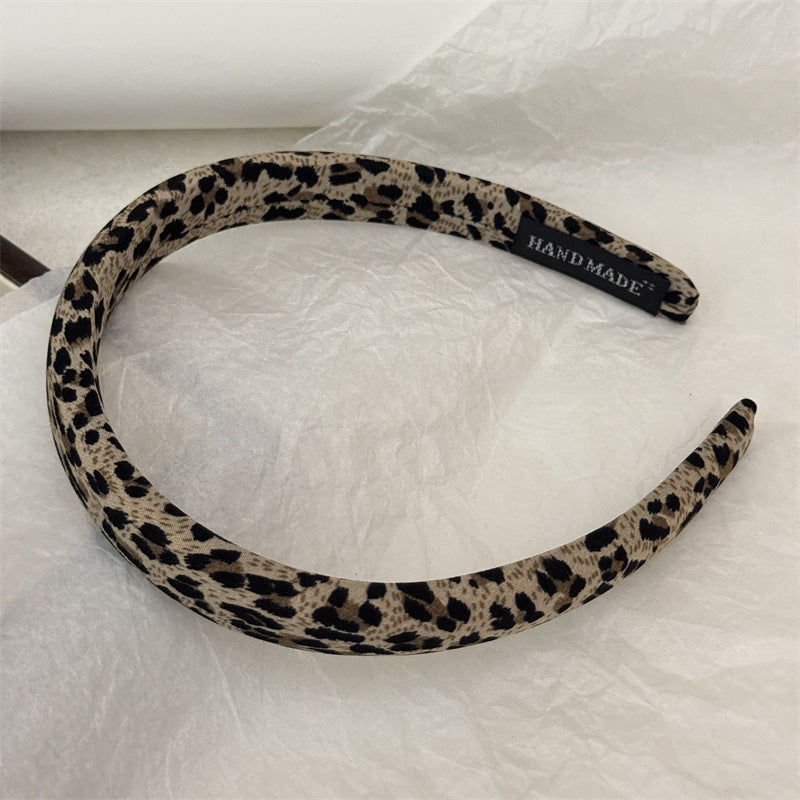 Wholesale Retro Leopard Print Sponge Hair Hoop Fashion All-match Headband Hair Ring